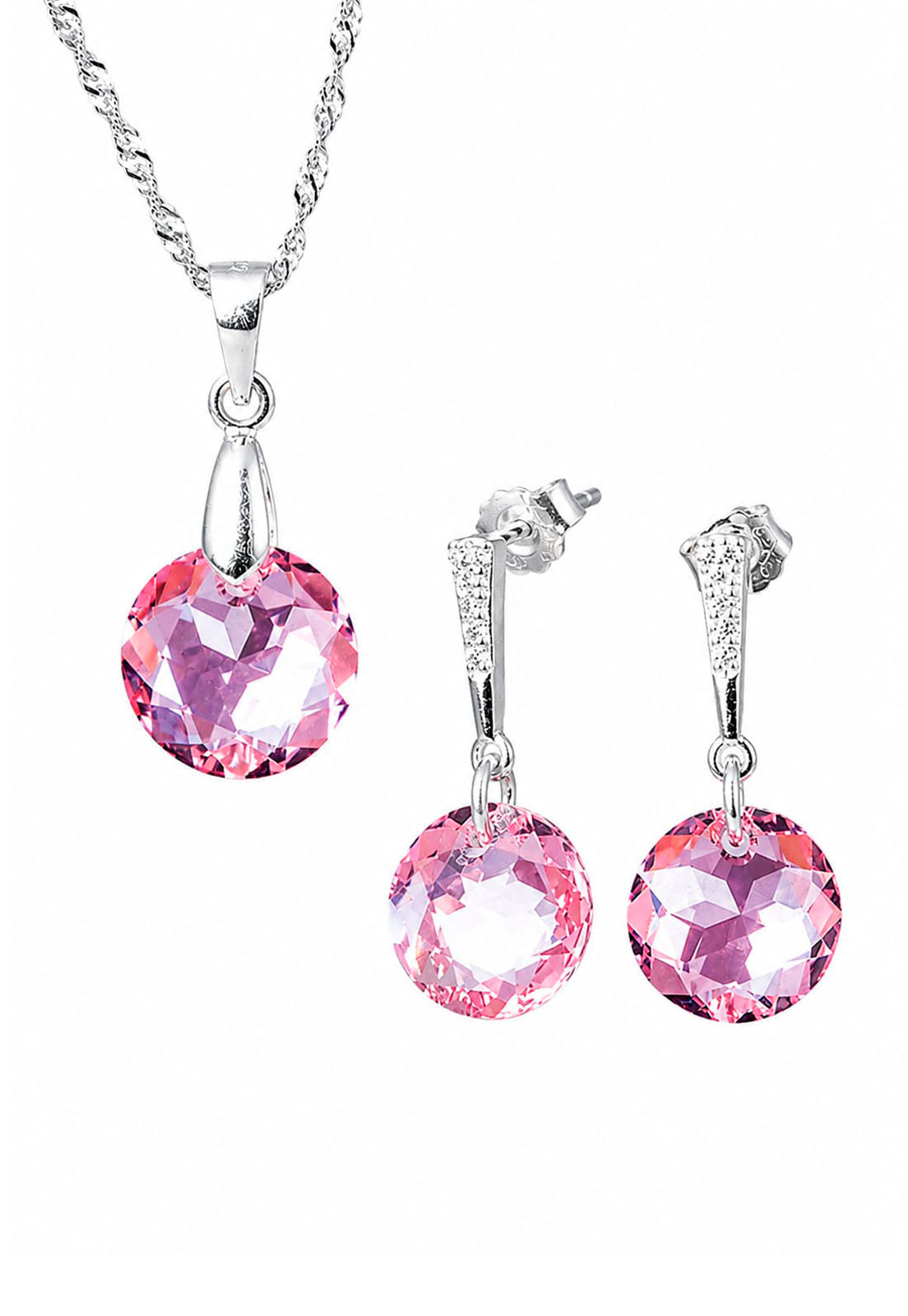 Conjunto Gracia Plata 925 Cristal Swarovski® Light Rose