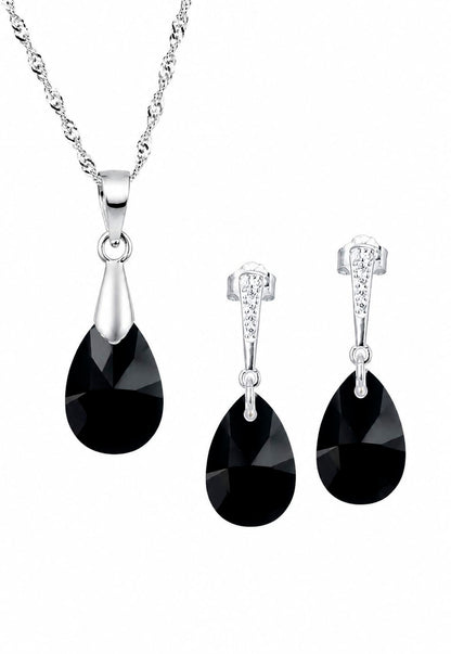 Conjunto Encanto Plata 925 Cristal Swarovski® Jet