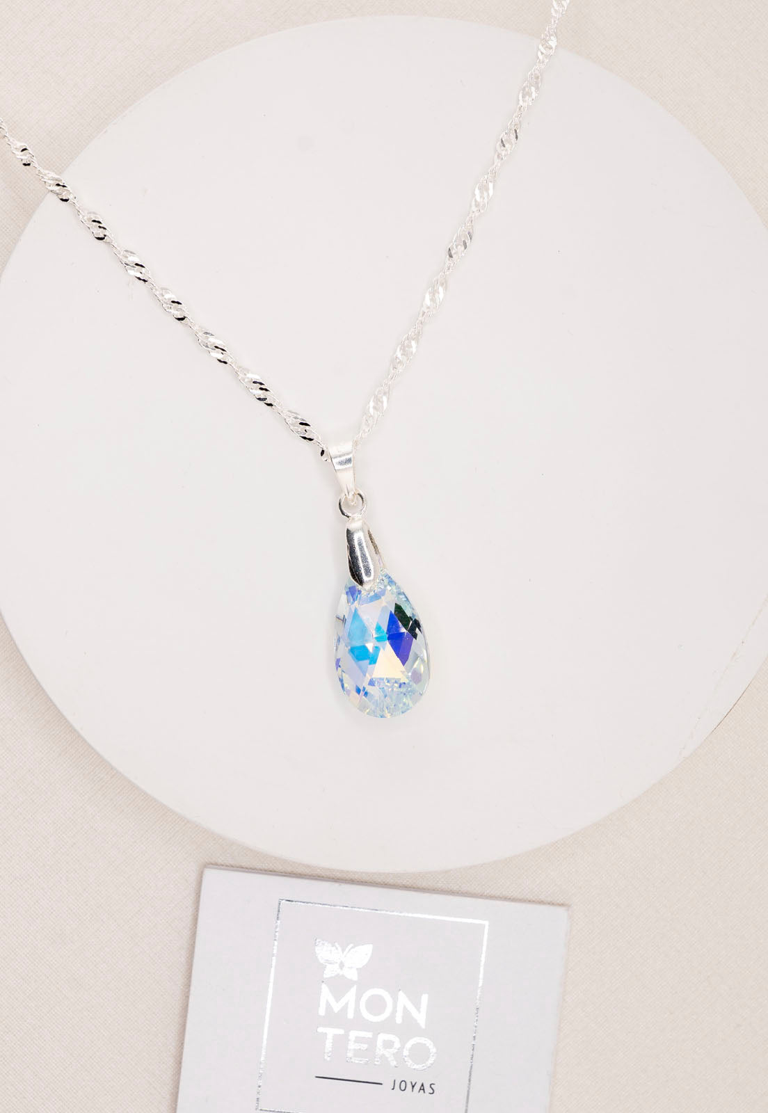 Collar Petra Plata 925 Cristal Swarovski® Aurora Boreal