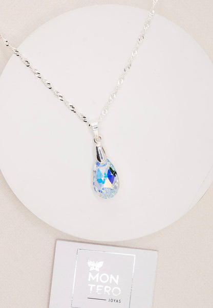 Collar Petra Plata 925 Cristal Swarovski® Aurora Boreal