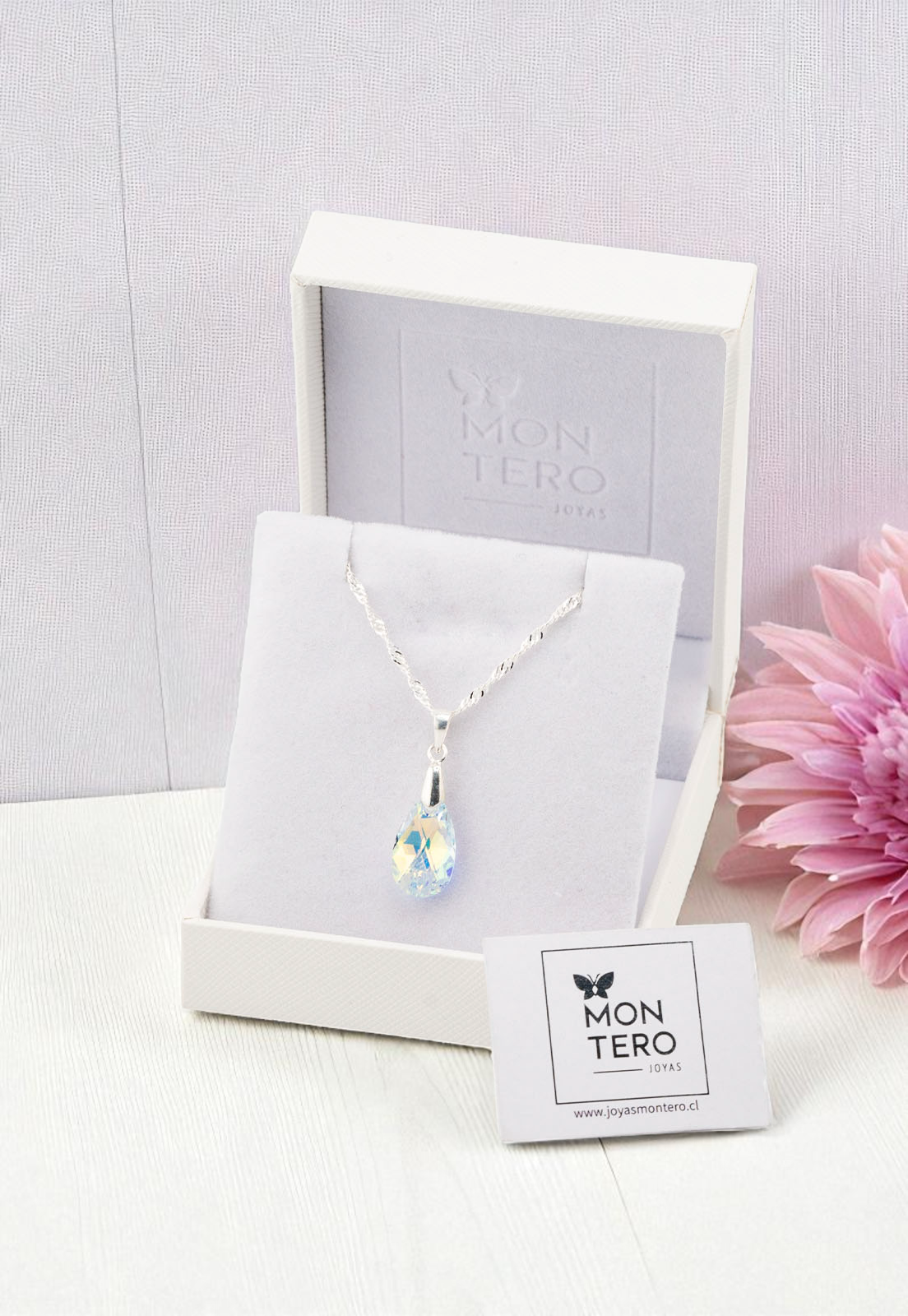 Collar Petra Plata 925 Cristal Swarovski® Aurora Boreal