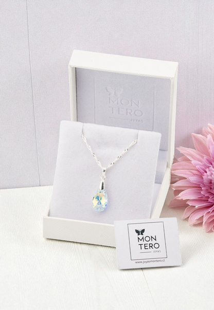 Collar Petra Plata 925 Cristal Swarovski® Aurora Boreal