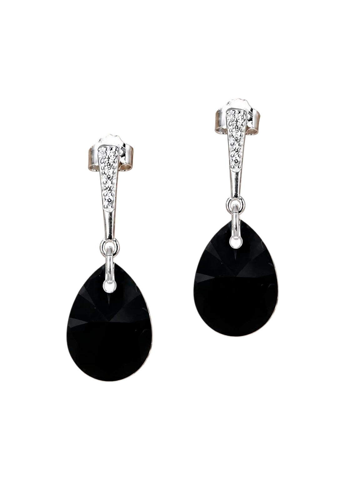 Aros Encanto Plata 925 Cristal Swarovski® Jet