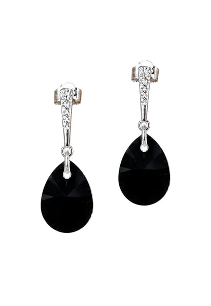 Aros Encanto Plata 925 Cristal Swarovski® Jet