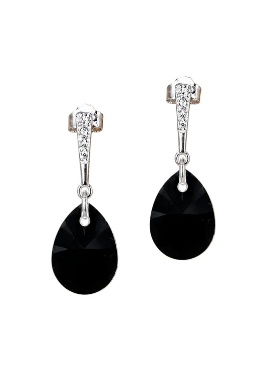 Aros Encanto Plata 925 Cristal Swarovski® Jet