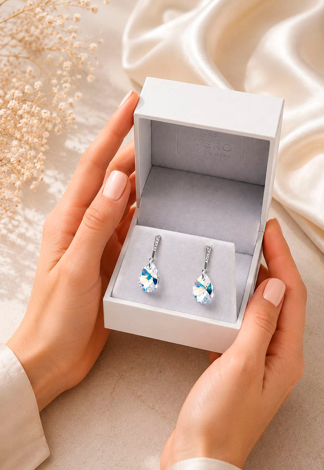 Aros Encanto Plata 925 Cristal Swarovski® Aurora Boreal