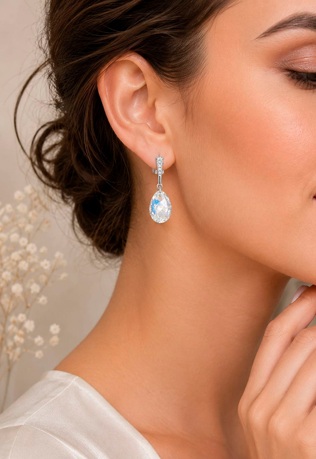 Aros Encanto Plata 925 Cristal Swarovski® Aurora Boreal