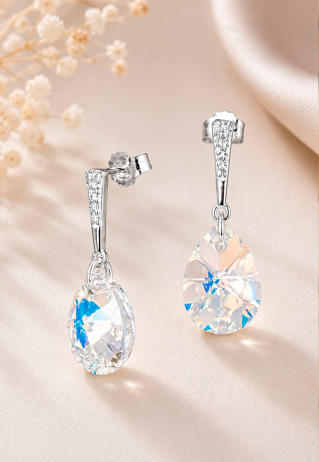 Aros Encanto Plata 925 Cristal Swarovski® Aurora Boreal