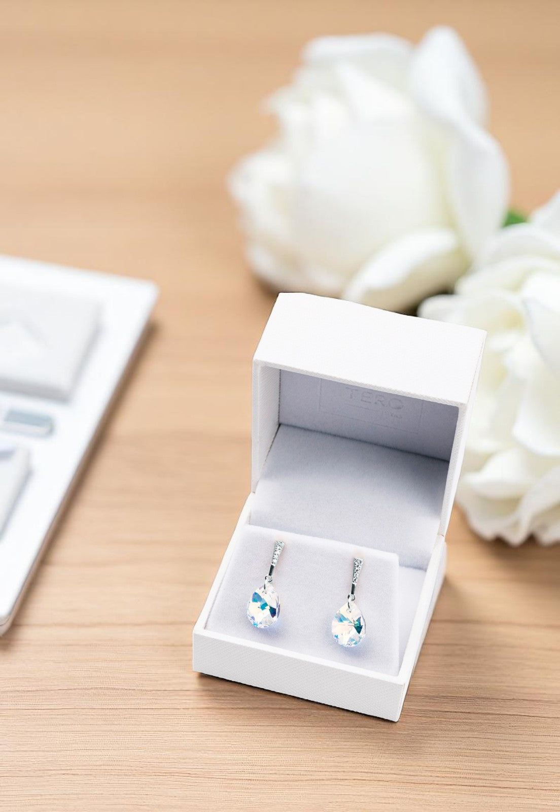 Aros Encanto Plata 925 Cristal Genuino Aurora Boreal