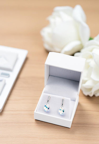 Aros Encanto Plata 925 Cristal Genuino Aurora Boreal