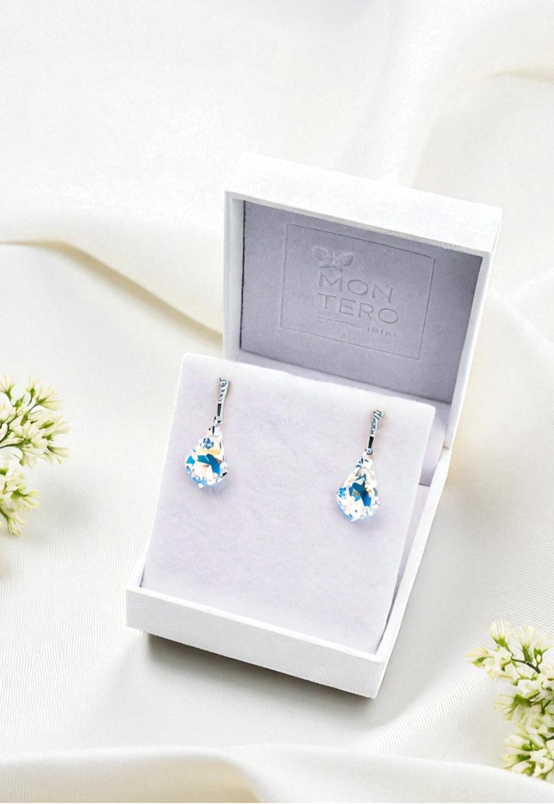 Aros Roma Plata 925 Cristal Genuino Aurora Boreal