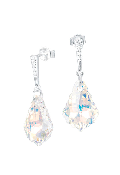 Aros Roma Plata 925 Cristal Genuino Aurora Boreal