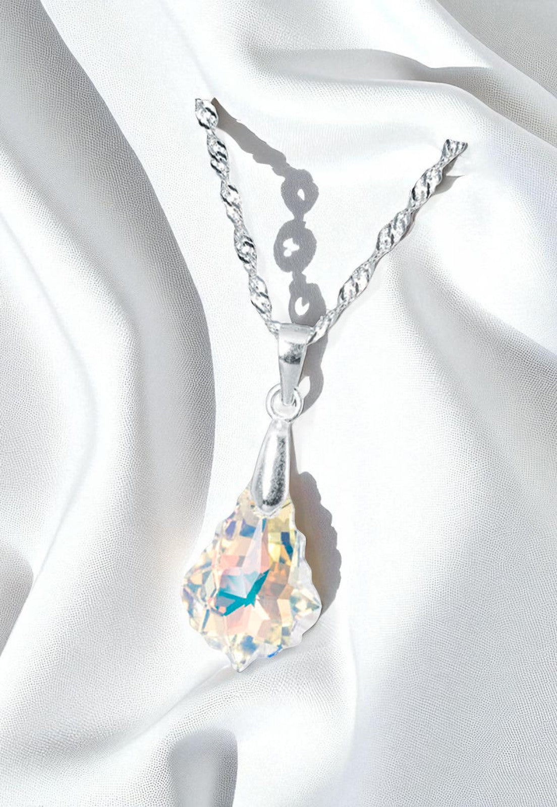 Collar Roma Plata 925 Cristal Aurora Boreal