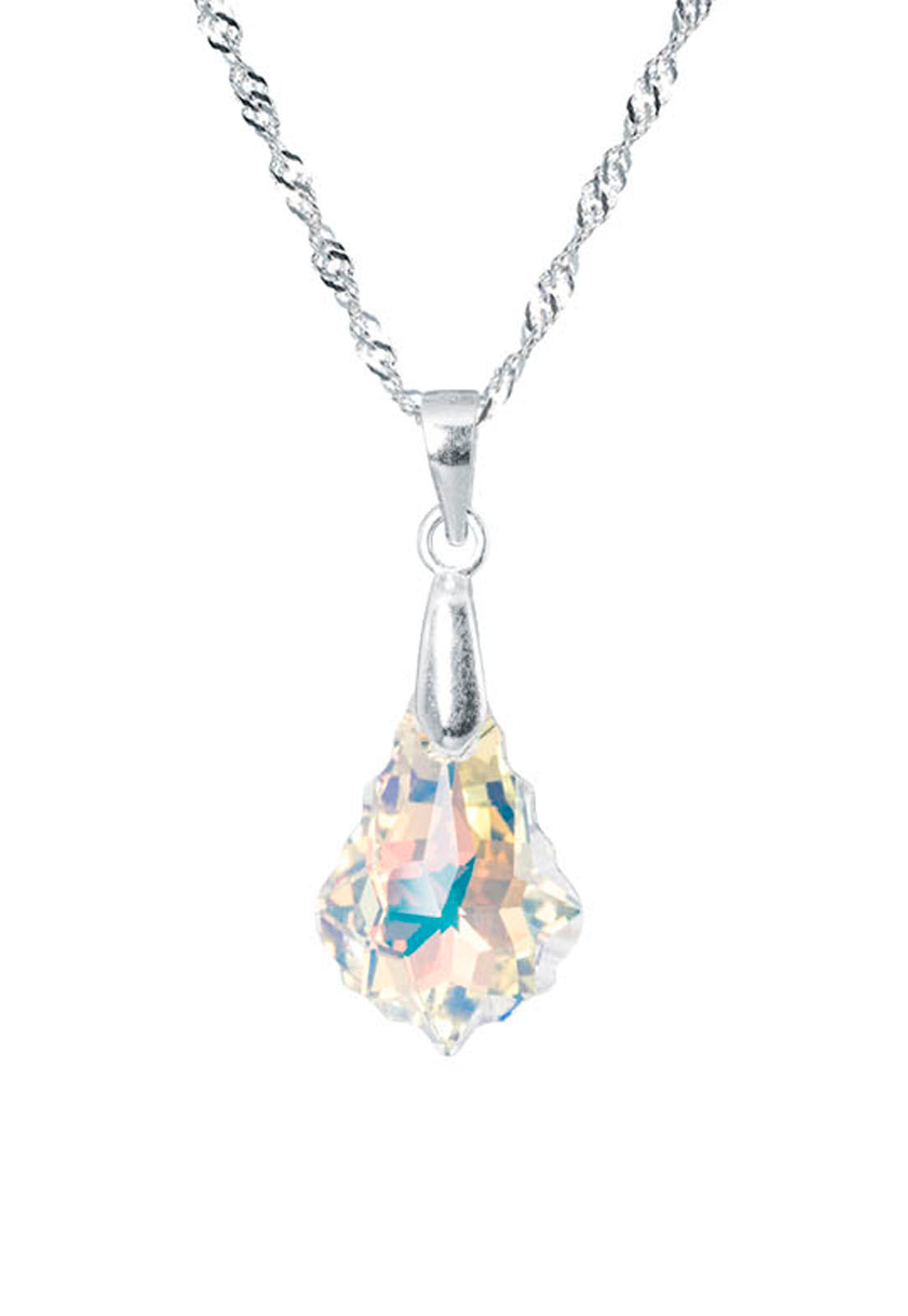 Collar Roma Plata 925 Cristal Aurora Boreal