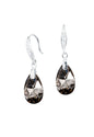Aros Petra Plata Italiana 925 Cristal Genuino Silver Night
