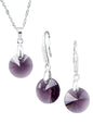 Conjunto Madrid Plata 925 Cristal Genuino Amethyst
