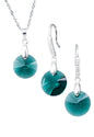 Conjunto Madrid Plata 925 Cristal Genuino Emerald