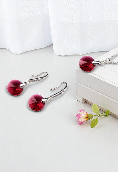 Conjunto Madrid Plata 925 Cristal Genuino Scarleth