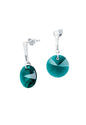 Aros Paris Plata Italiana 925 Cristal Genuino Emerald