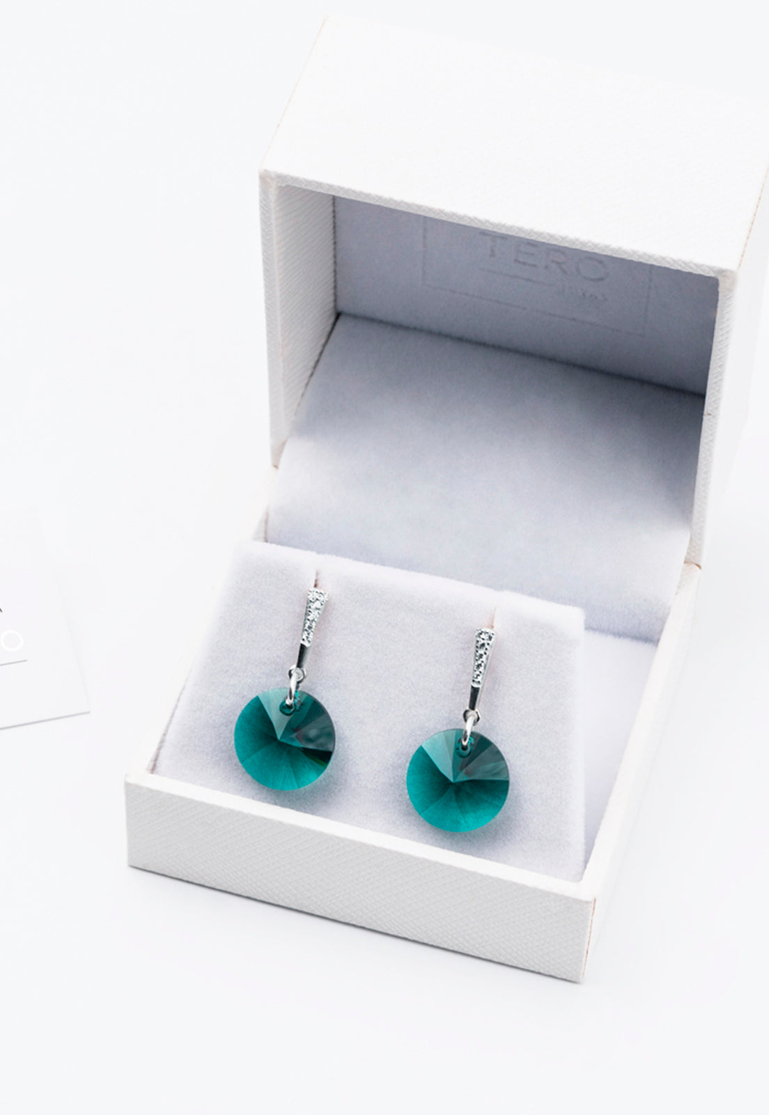 Aros Paris Plata Italiana 925 Cristal Genuino Emerald