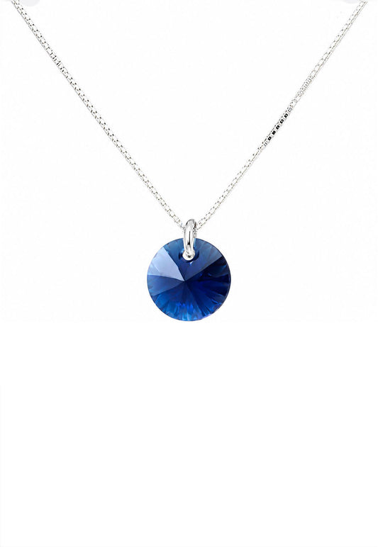 Collar Punto de Luz Plata 925 Cristal Swarovski® Dark Blue