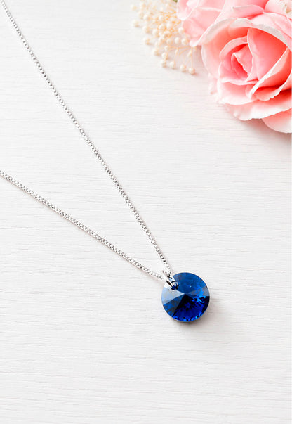 Collar Punto de Luz Plata 925 Cristal Swarovski® Dark Blue