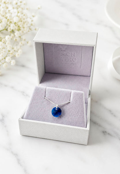 Collar Punto de Luz Plata 925 Cristal Swarovski® Dark Blue