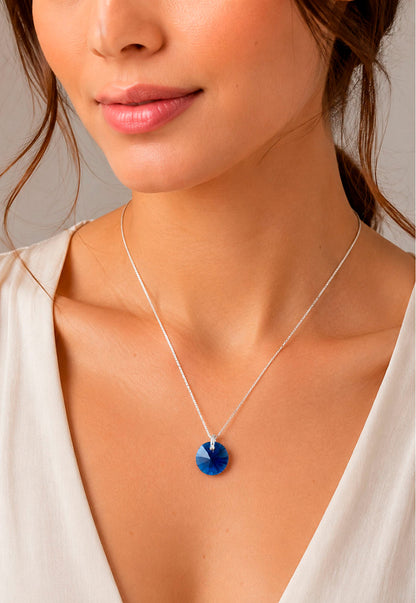 Collar Punto de Luz Plata 925 Cristal Swarovski® Dark Blue