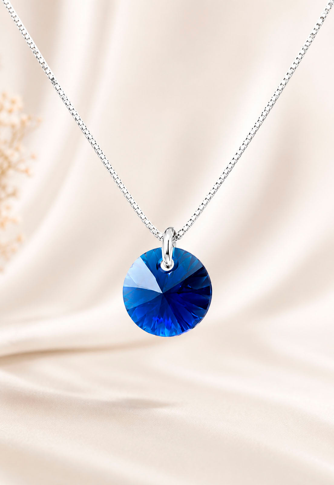 Collar Punto de Luz Plata 925 Cristal Swarovski® Dark Blue