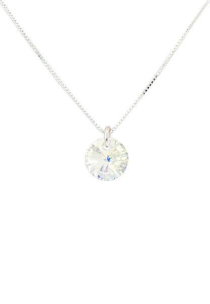 Collar Punto de Luz Plata 925 Cristal Genuino Aurora Boreal