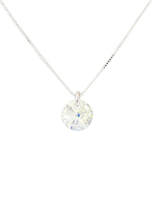 Collar Punto de Luz Plata 925 Cristal Genuino Aurora Boreal