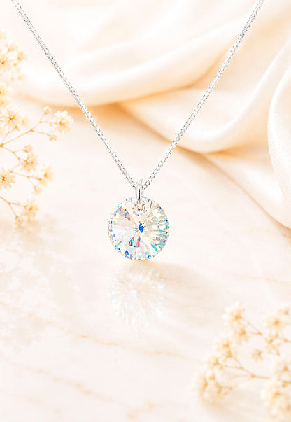 Collar Punto de Luz Plata 925 Cristal Swarovski® Aurora Boreal