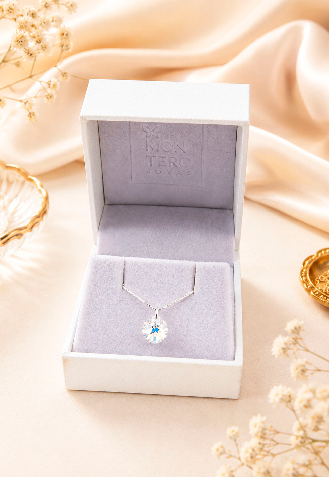 Collar Punto de Luz Plata 925 Cristal Swarovski® Aurora Boreal