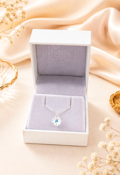 Collar Punto de Luz Plata 925 Cristal Swarovski® Aurora Boreal