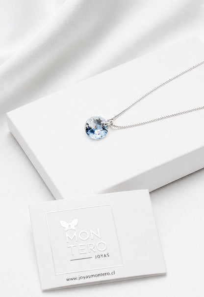 Collar Punto de Luz Plata 925 Cristal Swarovski® Blue Shade