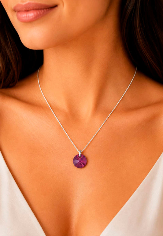Collar Punto de Luz Plata 925 Cristal Swarovski®  Antique Pink