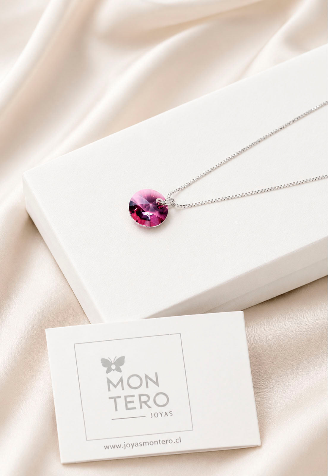 Collar Punto de Luz Plata 925 Cristal Swarovski®  Antique Pink