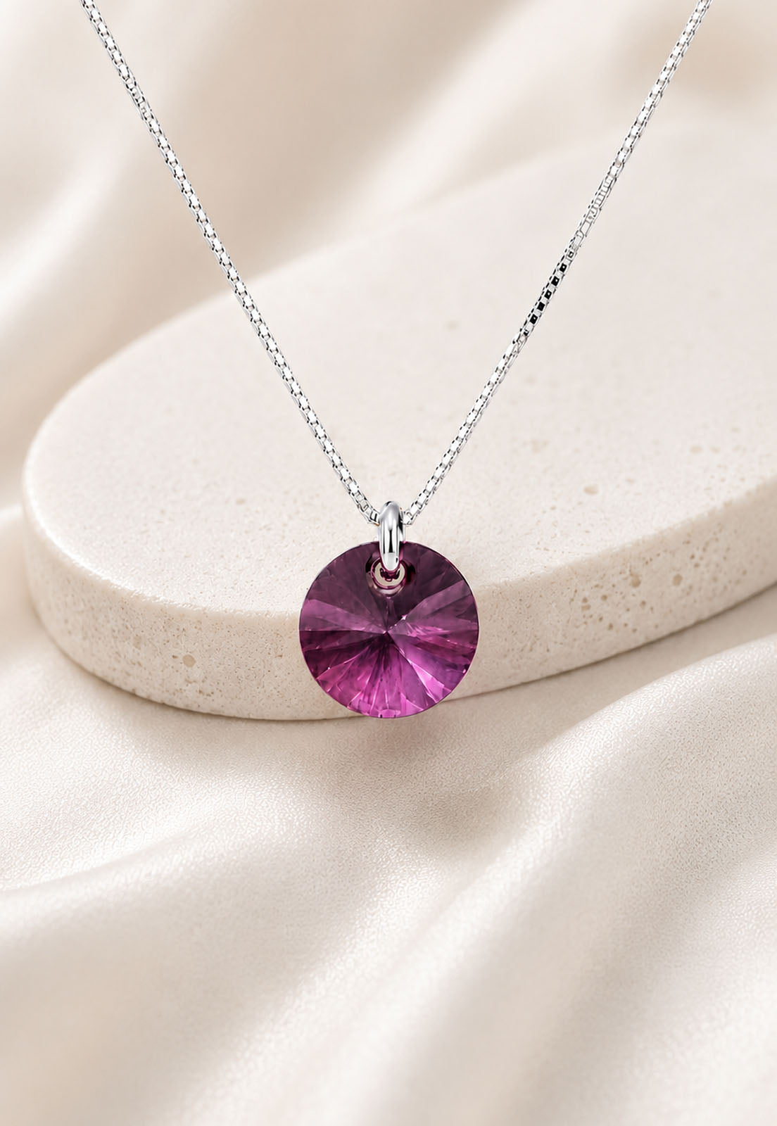 Collar Punto de Luz Plata 925 Cristal Swarovski®  Antique Pink