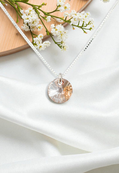 Collar Punto de Luz Plata 925 Cristal Genuino Golden Shadow