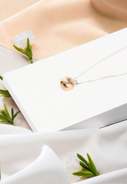 Collar Punto de Luz Plata 925 Cristal Genuino Golden Shadow