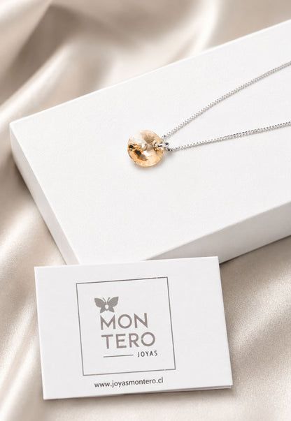 Collar Punto de Luz Plata 925 Cristal Swarovski® Golden Shadow