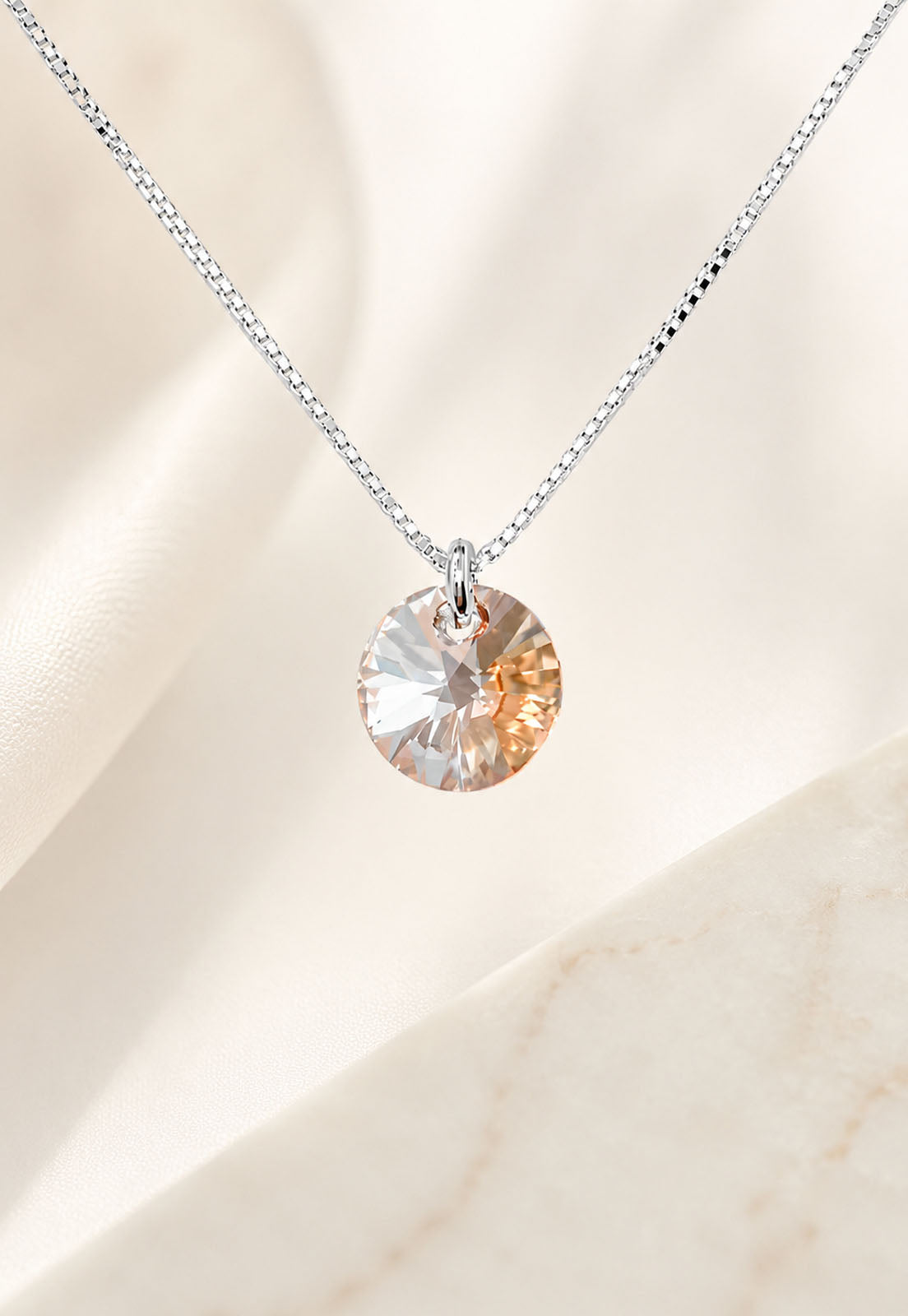 Collar Punto de Luz Plata 925 Cristal Swarovski® Golden Shadow