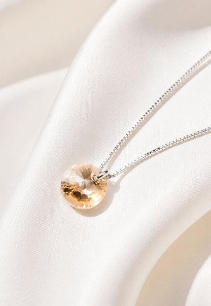 Collar Punto de Luz Plata 925 Cristal Swarovski® Golden Shadow