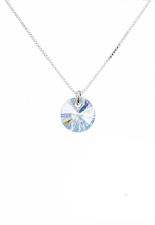 Collar Punto de Luz Plata 925 Cristal Swarovski® Blue Shade