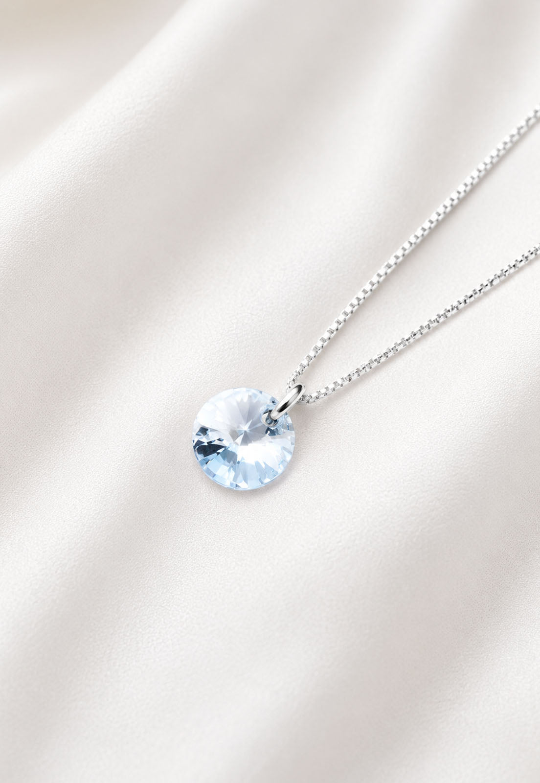 Collar Punto de Luz Plata 925 Cristal Swarovski® Blue Shade