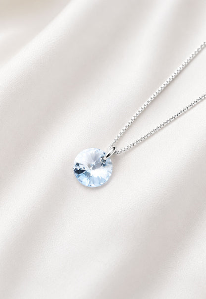 Collar Punto de Luz Plata 925 Cristal Swarovski® Blue Shade