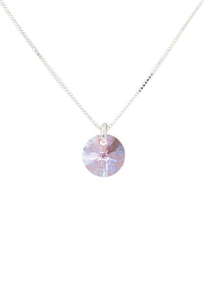 Collar Punto de Luz Plata 925 Cristal Genuino Light Rose