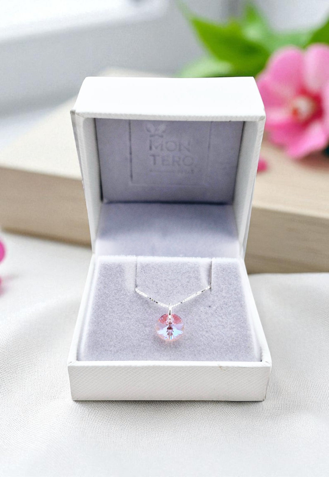 Collar Punto de Luz Plata 925 Cristal Genuino Light Rose