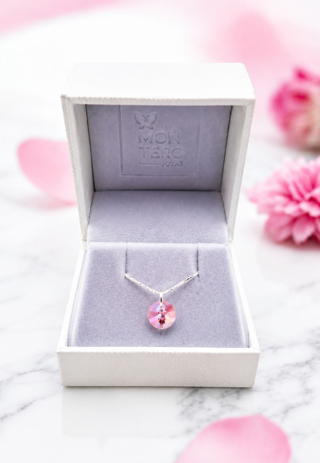 Collar Punto de Luz Plata 925 Cristal Swarovski® Light Rose