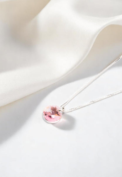 Collar Punto de Luz Plata 925 Cristal Genuino Light Rose